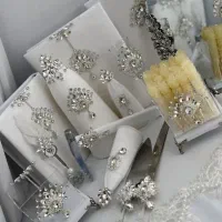 ست بله برون و دسته گل عروس|صنایع دستی و سایر لوازم تزئینی|کشاورز, |دیوار