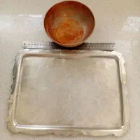 سینی ورشو/ظروف مسی واستیل قدیمی وضخیم