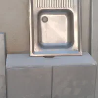 سینک و کابینت سالم تمیز و سنگ مرمر اوپن