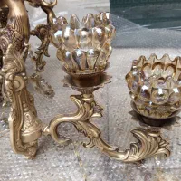 لوستر سقفی طرع فرشته برنزی و یک عدد دیوار کوب|لوستر و چراغ آویز|قدس, شهرقدس|دیوار