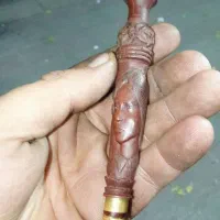 قلمکاری هنری وفاخررخ واقعی اثراستاداحمدزنجانی چاقو|کلکسیون اشیاء عتیقه|زنجان, |دیوار