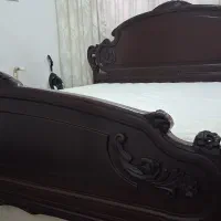 سرویس تخت دونفره چوب راش همراه تشک