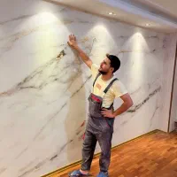 ترموودچوب رنگارنگ ماربل شیت ترمووال کاغذ دیواری