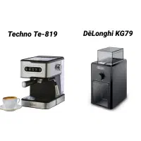 اسپرسوساز تکنو Te-819 و آسیاب قهوه دلونگی KG79