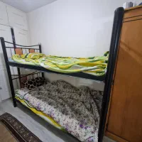 تخت ۲ طبقه فلزی چوبی