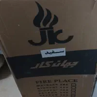 بخاری شومینه سفید نو