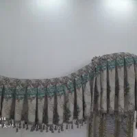 پرده مخمل فیروزه ای