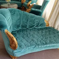 یک دست مبل ۷ نفره به همراه میز و عسلی‌ها|مبلمان خانگی و میز عسلی|شهر بابک, |دیوار