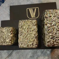 شمعدان سه تایی طلایی رنگ برای روز مادر