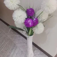 گل وگل و گلدان  داوودی و رز ابی