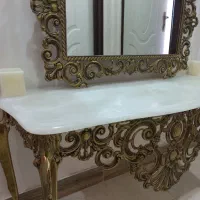 آینه کنسول برنجی قدیمی اصل|بوفه، ویترین، کنسول|اندیشه, اندیشه فاز ۳|دیوار