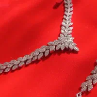 سرویس لاکچری نقره آبکاری طلا سفید|جواهرات|خوی, |دیوار