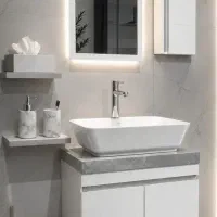 فول ست روشویی کابین دارPVC+ رویه گاتریا+آیینه باکس