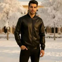 کاپشن چرم مردانه Borna مدل 1218