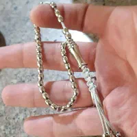 تسبیح برنجی ریزدست ۳۵دانه آبکاری نیکل