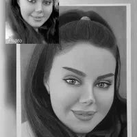 طراحی چهره سیاه قلم