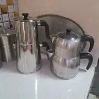 کتری قوری استیل کفه چدن اصل ترکیه در حد نو