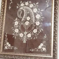 ترمه ابریشم با طرح گلهای برچسته دست دوز|کلکسیون و سرگرمی|تهران, وحیدیه|دیوار