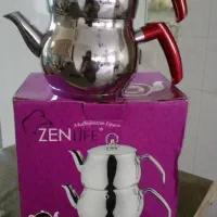 کتری و قوری استیل ترک آکبند و قوری چینی