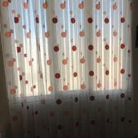 پرده حریر طرحدار به همراه والان