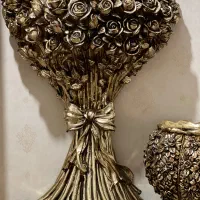 ست میز و گلدان طلایی|بوفه، ویترین، کنسول|اصفهان, شفق|دیوار