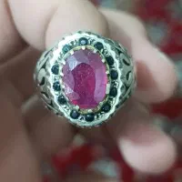 انگشتر نقره یاقوت  قرمز سرخ  آفریقا