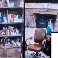 میز تحریر و کتابخانه و صندلی چرخ دار خیلی تمیز