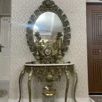 آیینه شمعدون ساعت و میز برنز