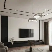 اجرای کناف .طراحی داخلی تی وی وال . پارکت .قرنیز|خدمات پیشه و مهارت|خرم‌آباد, |دیوار