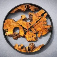 ساعت دیواری چوب زیتون قطر ۶۰ موتور روانگرد بی‌صدا