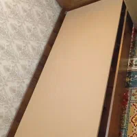 تخت خواب چوبی تک نفره با تشک طبی رویال