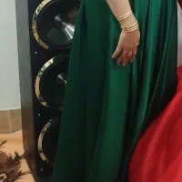 لباس مجلسی ساتن سبزاصل فرانسه درحدنو