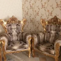 مبل سلطنتی ۹ نفره با دو میزبان ،جلو مبلی ودوعسلی|مبلمان خانگی و میز عسلی|هشتگرد, فاز ۱ مهستان|دیوار