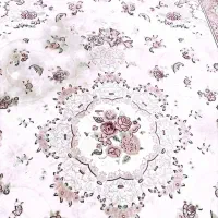 فرش 9متری ماشینی گل برجسته زمینه کرم