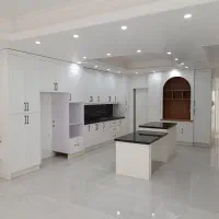 کابینت نئوکلاسیک با میز بار چوب (خانه)(سبز)