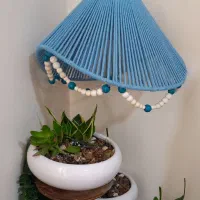 لوستر نخ مکرومه و نخ رافیا