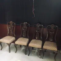 صندلی غذاخوری چوب راش کنده کاری ۴ عدد