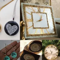 اموزش  رزین و سنگ مصنوعی و تابلوی ماه