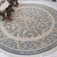 فرش گرد با نیمه فرش برجسته درحدنو۱۲۰۰شانه۳۶۰۰تراکم