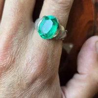 انگشتر سنگ زمرد نقره|جواهرات|صفادشت, |دیوار