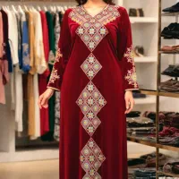 ماکسی مخمل گلدوزی شده وپارچه کریشه|لباس|اهواز, کیانشهر|دیوار