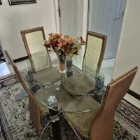 میزوصندلی غذاخوری چرم 4نفره