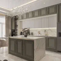 سرویس کابینت کلاسیک آشپزخانه پردیس پله ای