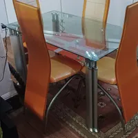 میز غذاخوری صندلی چرم