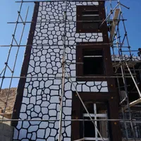 اجرای نمای سیمان بری طرح سنگ وچوب|خدمات پیشه و مهارت|شهرکرد, |دیوار