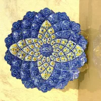 بشقاب مسی میناکاری شده