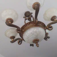 یه جفت لوستر ۶ شاخه چوبی خارجی