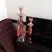 قلیون چوب گردو  بدنه نقاشی شده