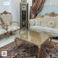 مبل زیبا ۱۰ نفره با ناهارخوری۶نفره وجلومبلی(آکبند)