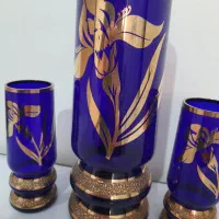 ست گلدان طلاکوب